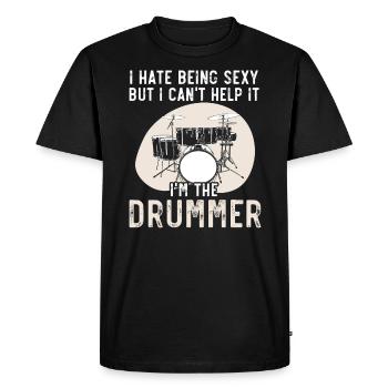 Drummer Musical Instrument Musician Drum Player - Men's Premium Organic T-Shirt - black - Front - Nico (187cm)