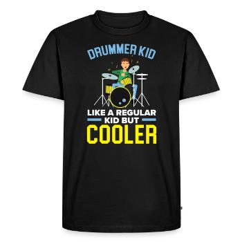 Drummer Musical Instrument Musician Drum Player - Men's Premium Organic T-Shirt - black - Front - Nico (187cm)
