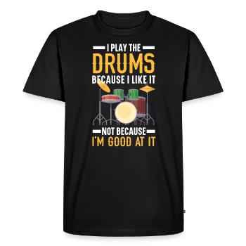 Drummer Musical Instrument Musician Drum Player - Men's Premium Organic T-Shirt - black - Front - Nico (187cm)