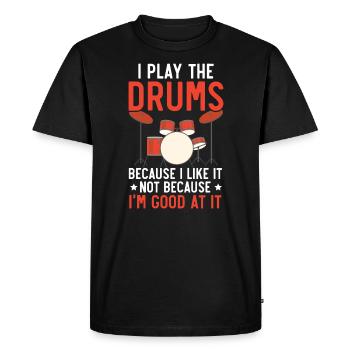 Drummer Musical Instrument Musician Drum Player - Men's Premium Organic T-Shirt - black - Front - Nico (187cm)