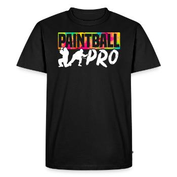 Paintball Paint Gun Paintball Player Paintballer - Men's Premium Organic T-Shirt - black - Front - Nico (187cm)