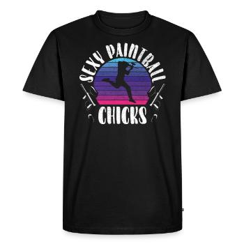 Paintball Paint Gun Paintball Player Paintballer - Men's Premium Organic T-Shirt - black - Front - Nico (187cm)