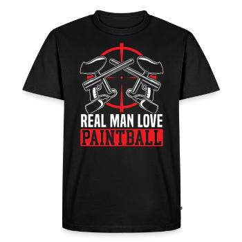 Paintball Paint Gun Paintball Player Paintballer - Men's Premium Organic T-Shirt - black - Front - Nico (187cm)