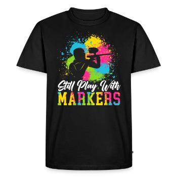 Jouez toujours avec des marqueurs Paintball Paintballer - T-shirt Premium bio Homme - noir - Devant - Nico (187cm)