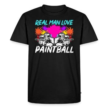 Paintball Paint Gun Paintball Player Paintballer - Men's Premium Organic T-Shirt - black - Front - Nico (187cm)