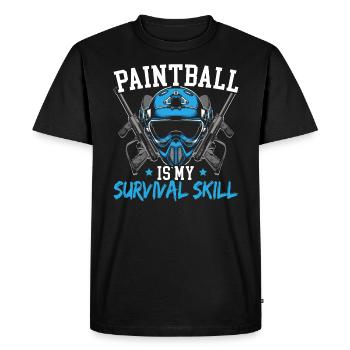 Paintball Paint Gun Paintball Player Paintballer - Men's Premium Organic T-Shirt - black - Front - Nico (187cm)