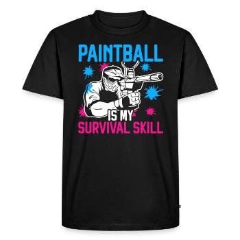 Paintball Paint Gun Paintball Player Paintballer - Men's Premium Organic T-Shirt - black - Front - Nico (187cm)