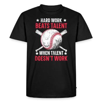 Hard Work Beats Talent When Talent Doesn't Work - Men's Premium Organic T-Shirt - black - Front - Nico (187cm)