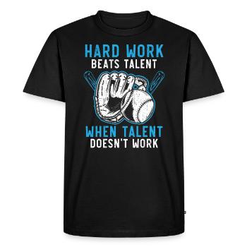 Hard Work Beats Talent When Talent Doesn't Work - Men's Premium Organic T-Shirt - black - Front - Nico (187cm)