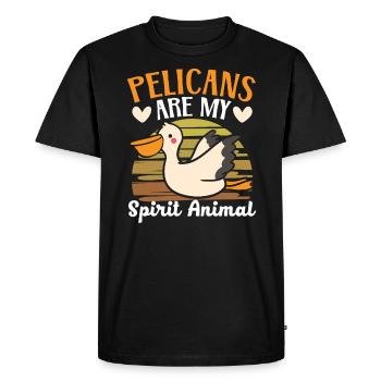 Amoureux des oiseaux Animal volant Ornithologie Pelicans - T-shirt Premium bio Homme - noir - Devant - Nico (187cm)