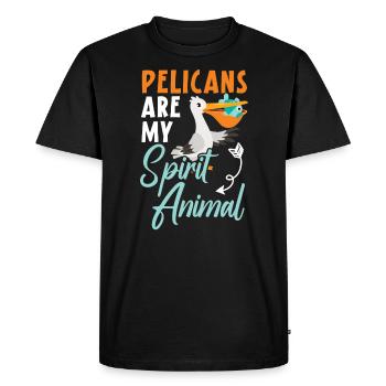 Amoureux des oiseaux Animal volant Ornithologie Pelicans - T-shirt Premium bio Homme - noir - Devant - Nico (187cm)