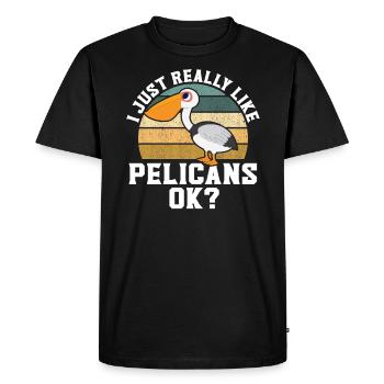 Amoureux des oiseaux Animal volant Ornithologie Pelicans - T-shirt Premium bio Homme - noir - Devant - Nico (187cm)