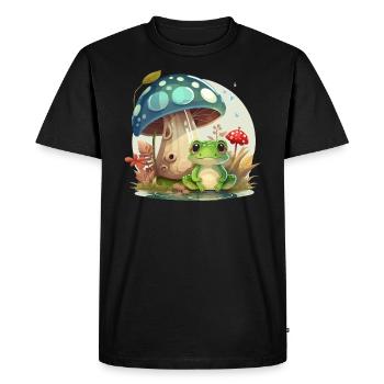 Cottagecore Champignon Esthétique Conservation de la nature - T-shirt Premium bio Homme - noir - Devant - Nico (187cm)