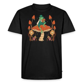 Cottagecore Champignon Esthétique Conservation de la nature - T-shirt Premium bio Homme - noir - Devant - Nico (187cm)