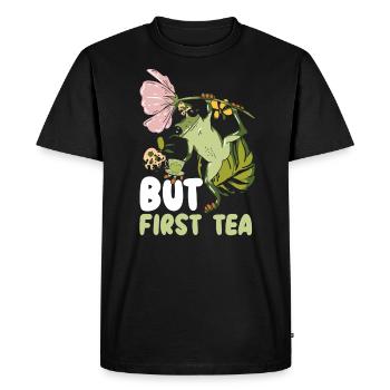 Cottagecore Mushroom Aesthetic Nature Conservation - Men's Premium Organic T-Shirt - black - Front - Nico (187cm)