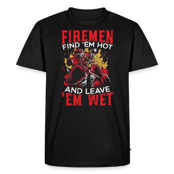 Fireman Find Them Hot Fire Rescue Firefighter - Men's Premium Organic T-Shirt - black - Front - Nico (187cm)
