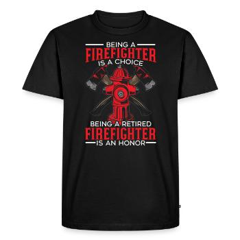 Fireman Fire Rescue Firefighter Firetruck - Men's Premium Organic T-Shirt - black - Front - Nico (187cm)