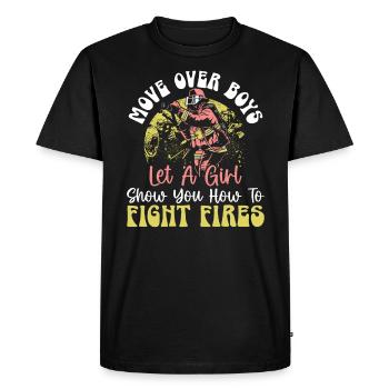 Fireman Fire Rescue Firefighter Firetruck - Men's Premium Organic T-Shirt - black - Front - Nico (187cm)