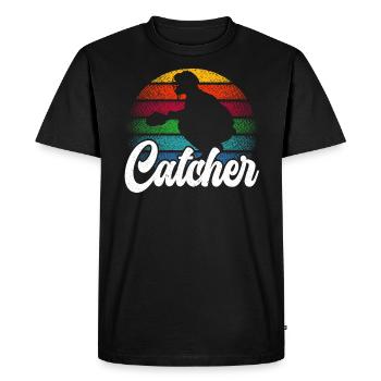 Amateur de baseball Joueur de baseball Receveur de baseball - T-shirt Premium bio Homme - noir - Devant - Nico (187cm)