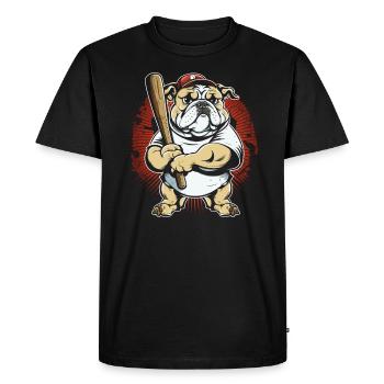 Chien de baseball Joueur de baseball Entraîneur de baseball - T-shirt Premium bio Homme - noir - Devant - Nico (187cm)