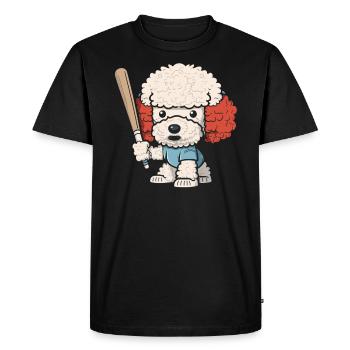 Chien de baseball Joueur de baseball Entraîneur de baseball - T-shirt Premium bio Homme - noir - Devant - Nico (187cm)