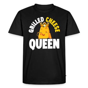 Grilled Cheese Queen Cheesy Food Lover Foodie - Men's Premium Organic T-Shirt - black - Front - Nico (187cm)