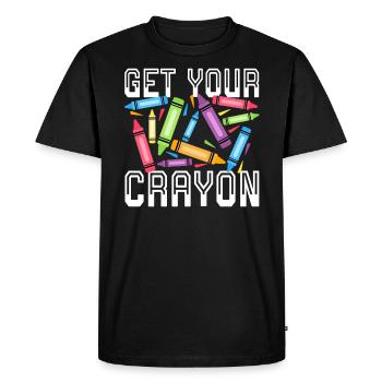 Obtenez votre couleur de dessin artistique de coloriage de crayon - T-shirt Premium bio Homme - noir - Devant - Nico (187cm)