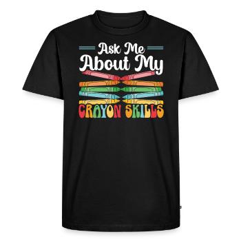Crayon Lover Coloriage Dessin Artistique Couleur - T-shirt Premium bio Homme - noir - Devant - Nico (187cm)