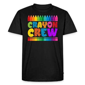 Crayon Crew Coloriage Dessin Artistique Couleur - T-shirt Premium bio Homme - noir - Devant - Nico (187cm)