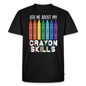 Crayon Lover Coloriage Dessin Artistique Couleur - T-shirt Premium bio Homme - noir - Devant - Nico (187cm)