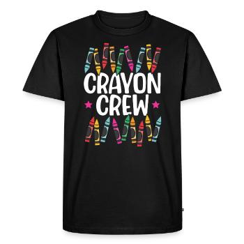 Crayon Crew Coloriage Dessin Artistique Couleur - T-shirt Premium bio Homme - noir - Devant - Nico (187cm)