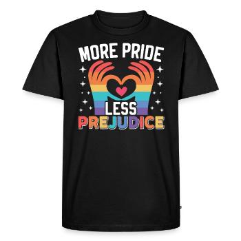 Plus de fierté Moins de préjugés Arc-en-ciel LGBTQ Gay Pride - T-shirt Premium bio Homme - noir - Devant - Nico (187cm)