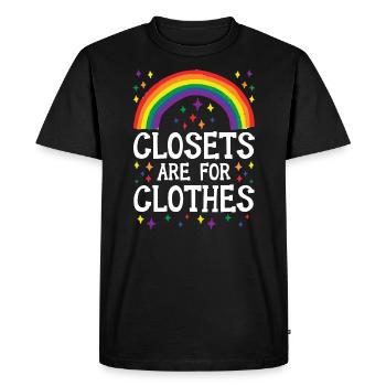 Les placards sont pour les vêtements Mois de la fierté arc-en-ciel LGBTQ - T-shirt Premium bio Homme - noir - Devant - Nico (187cm)