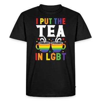 J’ai mis le thé dans LGBT Mois de la fierté arc-en-ciel LGBTQ - T-shirt Premium bio Homme - noir - Devant - Nico (187cm)