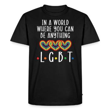 Gay Rights Rainbow Pride LGBTQ Gay Pride Parade - Men's Premium Organic T-Shirt - black - Front - Nico (187cm)