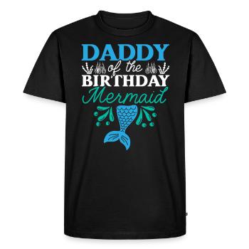 Daddy Of The Birthday Mermaid Birthday Aquatic - Men's Premium Organic T-Shirt - black - Front - Nico (187cm)