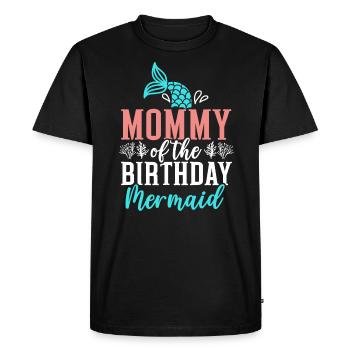 Mommy Of The Birthday Mermaid Birthday Underwater - Men's Premium Organic T-Shirt - black - Front - Nico (187cm)
