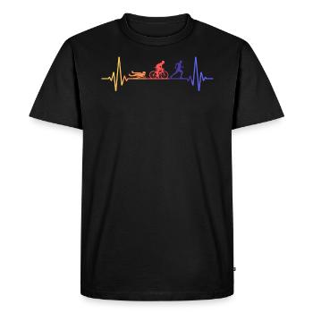 Triathlon Athlète Triathlète Natation Vélo Course - T-shirt Premium bio Homme - noir - Devant - Nico (187cm)