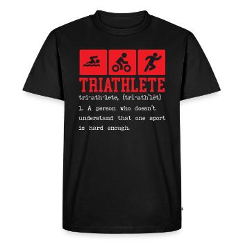 Triathlon Athlète Triathlète Natation Vélo Course - T-shirt Premium bio Homme - noir - Devant - Nico (187cm)