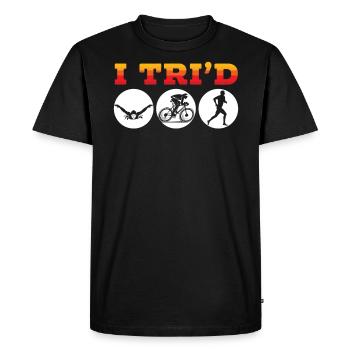 Triathlon Athlete Triathlete Swim Bike Run - Men's Premium Organic T-Shirt - black - Front - Nico (187cm)