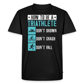 Triathlon Athlète Triathlète Natation Vélo Course - T-shirt Premium bio Homme - noir - Devant - Nico (187cm)