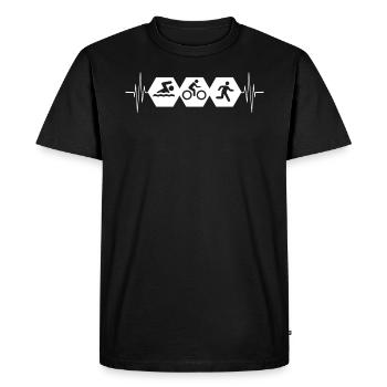 Triathlon Athlète Triathlète Natation Vélo Course - T-shirt Premium bio Homme - noir - Devant - Nico (187cm)
