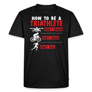 Triathlon Athlète Triathlète Natation Vélo Course - T-shirt Premium bio Homme - noir - Devant - Nico (187cm)