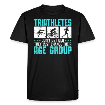 Triathlon Athlète Triathlète Natation Vélo Course - T-shirt Premium bio Homme - noir - Devant - Nico (187cm)