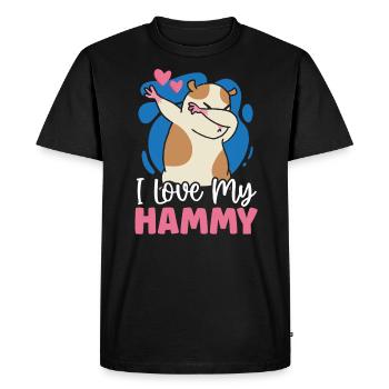 I Love My Hammy Hamster Lover Hamster Owner Rodent - Men's Premium Organic T-Shirt - black - Front - Nico (187cm)