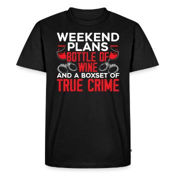 True Crime Documentaire Mystère Podcast Wine Lover - T-shirt Premium bio Homme - noir - Devant - Nico (187cm)