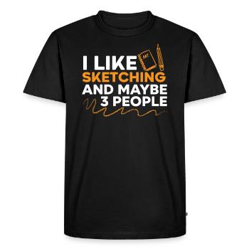 Esquisse Dessin Doodling Dessiner Dessinateur - T-shirt Premium bio Homme - noir - Devant - Nico (187cm)