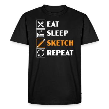 Esquisse Dessin Doodling Dessiner Dessinateur - T-shirt Premium bio Homme - noir - Devant - Nico (187cm)