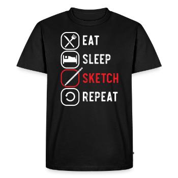 Esquisse Dessin Doodling Dessiner Dessinateur - T-shirt Premium bio Homme - noir - Devant - Nico (187cm)