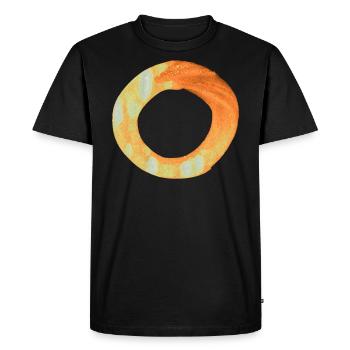 O - Aquarell - Männer Premium Bio T-Shirt - Schwarz - Vorne - Nico (187cm)